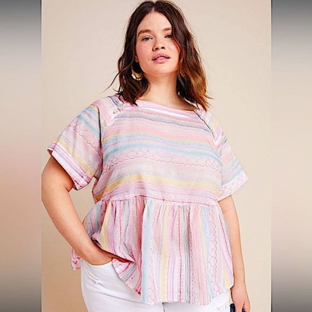 NWOT- Anthropologie Letty Embroidered Babydoll Blouse